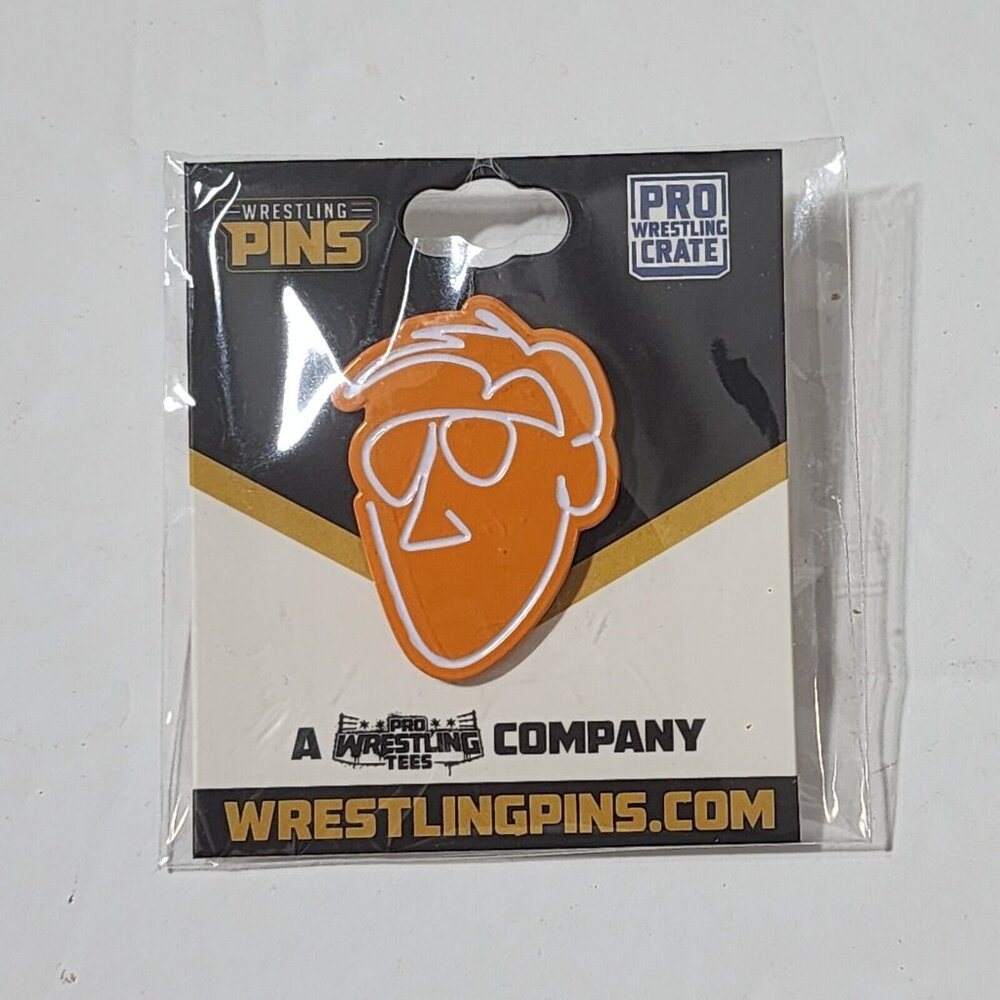 Pro‎ Wrestling Crate AEW Orange Cassidy Face Lapel Pin 1.5" New